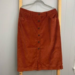 GAP corduroy midi skirt with pockets size 14